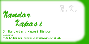 nandor kaposi business card